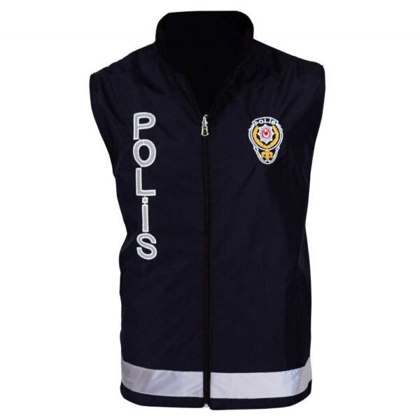 Lacivert Çift Taraflı Hakim Yaka Sivil Görev Polis Yeleği