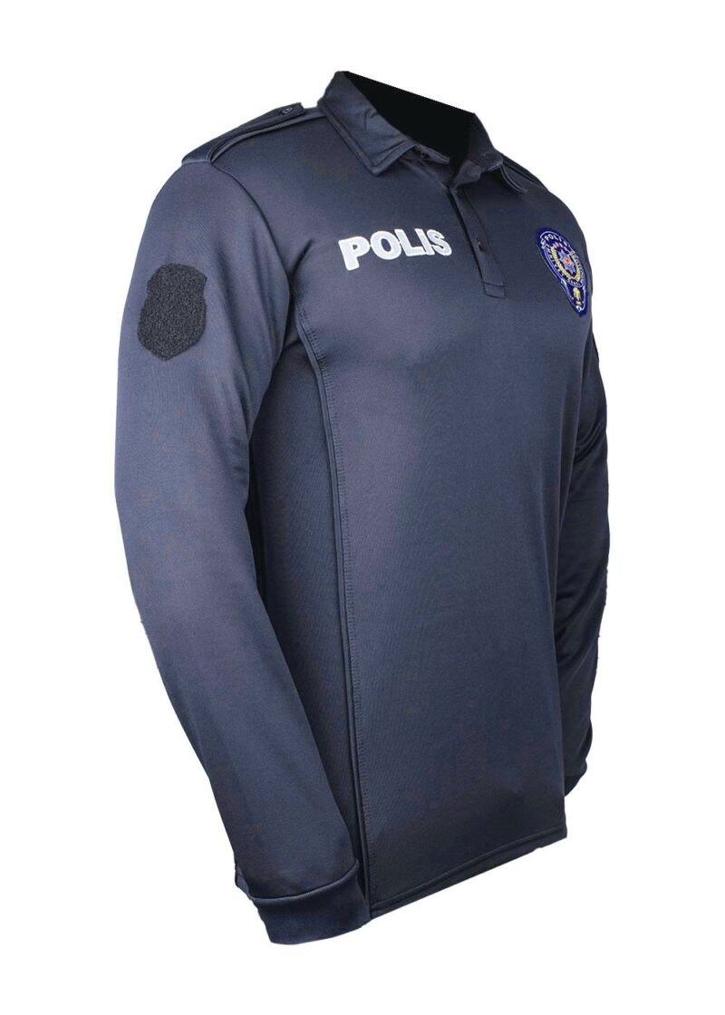 Üç İplik Kışlık Uzun Kollu Polis Tişörtü Lacivert - Image 2