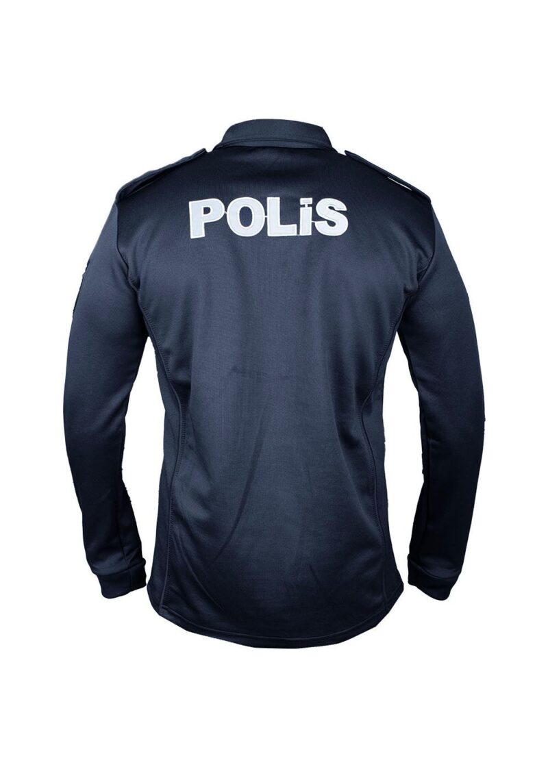 Üç İplik Kışlık Uzun Kollu Polis Tişörtü Lacivert - Image 4